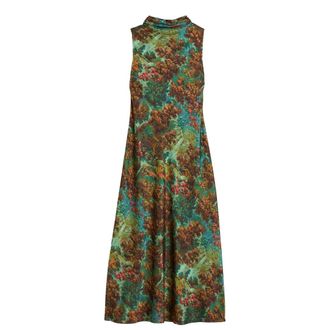 Ted Baker Eyva Bedrukte Midi-slipjurk Met Colkraag In Groen