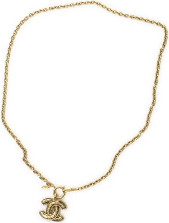 Chanel Quilted CC Pendant Chain Necklace Ketting
