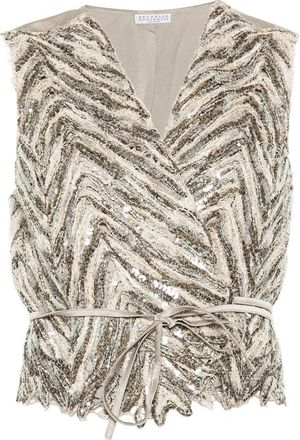 Brunello Cucinelli Sequin Chevron Knitwear