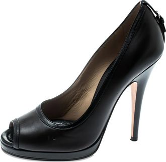 Dolce & Gabbana Pumps in pelle con punta aperta 13mm - Nero