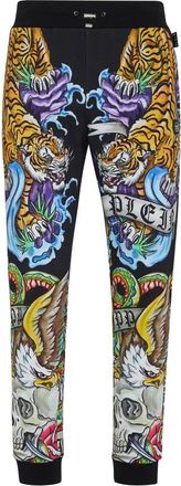 Philipp Plein Joggingbroek Tattoo - Heren - Sweatpants - Zwart - XL - Katoen - Broeken