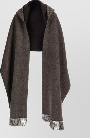 Brunello Cucinelli cashmere reversible hooded scarf