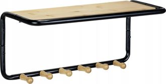WENKO Perchero Mural Moderno Negro 58 Cm