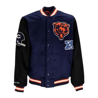 Mitchell & Ness Chicago Bears Legacy Varsity Jacket - Heren - Bomber jackets - Blauw - M - Wol - Jassen