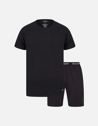 Lyle & Scott Lyle And Scott Mens Charlie T-Shirt & Shorts Lounge Set, Black - Size: XXL