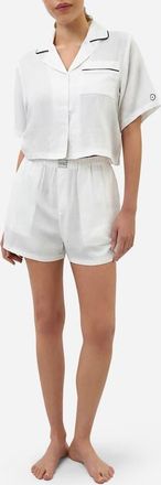 Sunday Citizen Piped Cotton Blend Pajamas in White at Nordstrom, Size X-Large