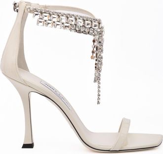 Jimmy Choo London White Patent Leather Verity 100 Womens Sandals