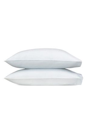 Matouk Jasper Set of 2 Cotton Sateen Pillowcases in Pool at Nordstrom, Size Standard
