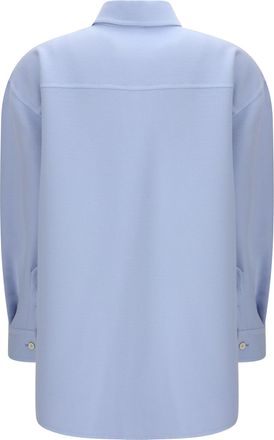 Fabiana Filippi Womens Long Shirt Double Wool Aqua Fleece