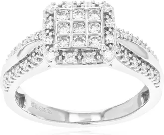 Vir Jewels 1/2 cttw Lab Grown Diamond Ring in Sterling Silver For Women
