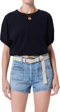 Citizens Of Humanity Gia Bubble Crop Top in Navy at Nordstrom, Size X-Large