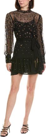 Farm Rio Farm Rio Embroidered Tulle Black Mini Dress