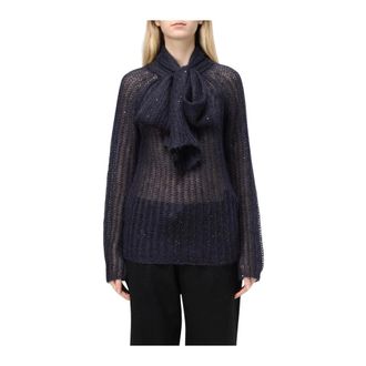 Liviana Conti Dames, Truien, Blauw, Maat: M Wol