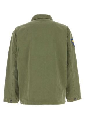 Polo Ralph Lauren Mens Army Green Cotton Shirt Gardentrail Exterior: Camicie
