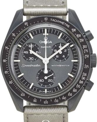 Omega Pre-owned Watches, male, Gray, Size: ONE SIZE Pre-owned MoonSwatch Mission TO Mercury Ceramic