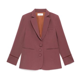 Maliparmi Sabl&eacute; Crepe Blazer - Dames - Blazers - Rood - 2XL - Leer - Jassen