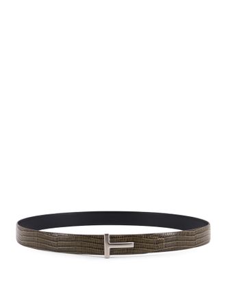 Tom Ford Leather Belt With Croco Effect