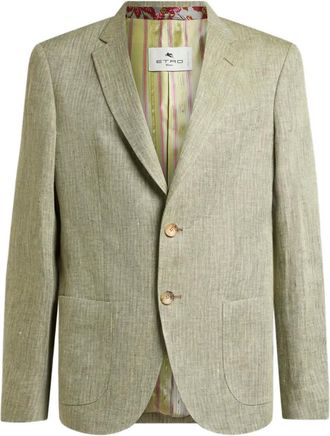 Etro Giacca monopetto con motivo chevron - Verde