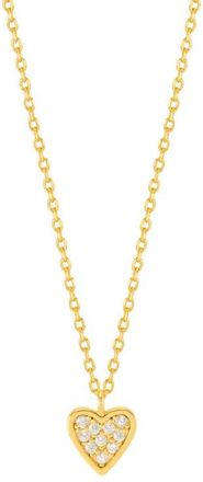 Estella Bartlett Pavé Mini Heart Pendant Necklace in Gold at Nordstrom