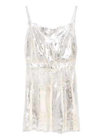 Paco Rabanne metallic-finish top - Neutrals