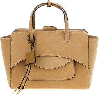 Hidesins Light Brown Flap M Suede Shoulder Bag