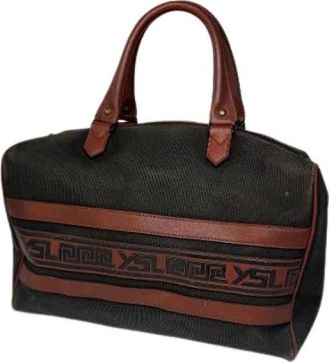 Saint Laurent Tweedehands leren handtassen - Dames - Vintage Weekendtas - Zwart - ONE Size - Vintage