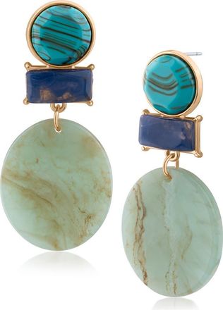 Jardin Geometric Boho Statement Drop Earrings in Green/Gold at Nordstrom Rack