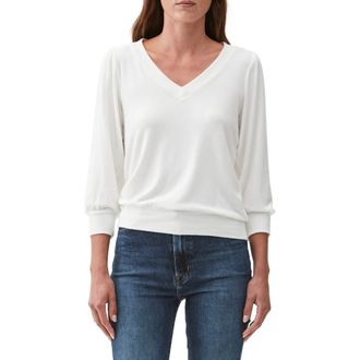 Michael Stars Gabriella V-Neck Top in Chalk at Nordstrom, Size Large