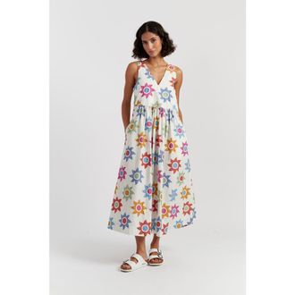 Chinti and Parker Cotton Sol Summer Dress in Cream at Nordstrom, Size 6