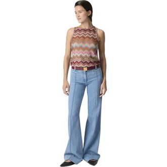 Missoni Snake-pattern Viscose Sleeveless Top in Green& Brown at Nordstrom, Size 42 It