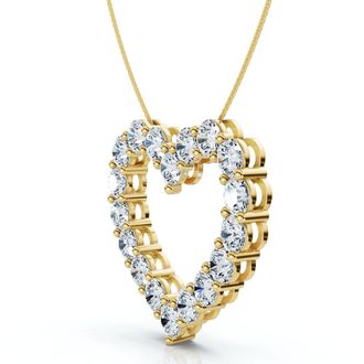 Pompeii3 5Ct Diamond Heart Pendant 14k Gold Lab Grown 1 1/5 Tall 18 Necklace Size: 1 1/5