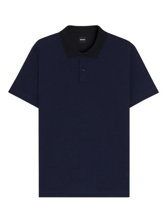 BOSS textured polo shirt - Blue