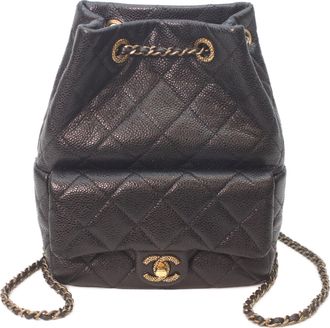 Chanel Black Grained Calfskin Backpack (Pre-Owned)