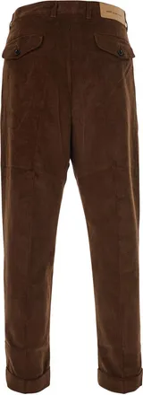 Ami Mens Corduroy Relaxed Trousers Brown Cotton