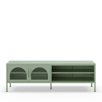 DRAWER Mueble de TV 2 puertas de metal L160cm - Menta verde