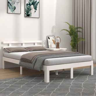 vidaXL Estructura De Cama Sin Colch&oacute;n Blanco 140x190 Cm Vidaxl