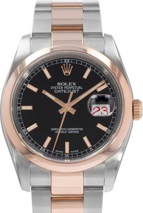Rolex Pre-owned Rolex Datejust 36 Automatic Chronometer Black Dial Mens Watch 116201 BKSO
