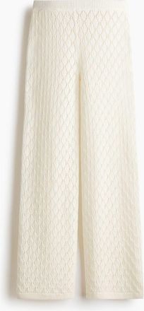 H&M Pointelle-knit Trousers in Cream at Nordstrom, Size Xx-Large