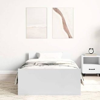 Berkfield Home Durable Bed Frame White 75x190 cm Small Single Engineered Wood