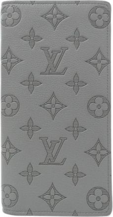 Louis Vuitton Gray Leather Long Wallet (Bi-Fold) (Pre-Owned)