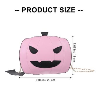 Supvox Halloween Pumpkin Crossbody Bag with Bat Pendant Sturdy PU Material Shoulder Bag for Women Everyday Use