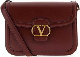Valentino Garavani Burgundy Leather 9to5 Shoulder Bag