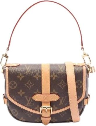 Louis Vuitton Pre-owned Saumur BB Monogram Handtas - Dames - Vintage Schoudertas - Bruin - ONE Size - Leer - Vintage