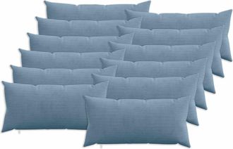 vidaXL Funda De Almohada 12 Pcs Heerlen Azul 40 X 80 Cm Pana Vidaxl