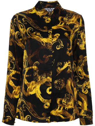 Versace Jeans Couture Watercolour Couture-print shirt - Black