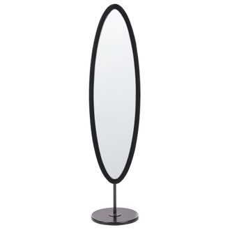 Beliani Espejo De Pie De Estilo Escandinavo Con Marco De Mdf Decorativo Negro Louvigny