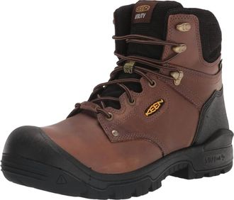 Keen Mens Independence Waterproof Utility Work Boots In Dark Earth