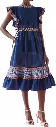 Celia B Nael Midi Dress In Navy