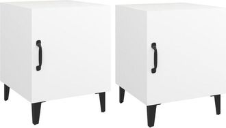 vidaXL Vidaxl - Mesitas De Noche 2 Unidades Madera Contrachapada Blanca