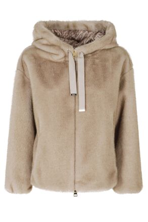 Herno Chantilly High Crew Neck Hooded Polyester Jacket